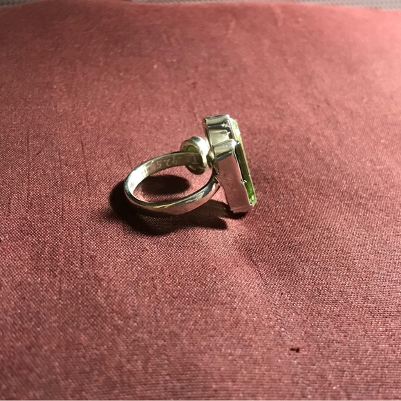 Sterling Silver Jade & Green Tourmaline Ring Size 7 - Picture 11 of 15